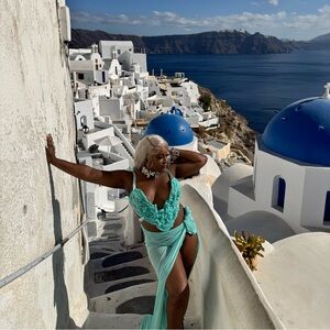 Custom 2 piece birthday Outfit worn once for birthday photoshoot in Greece.